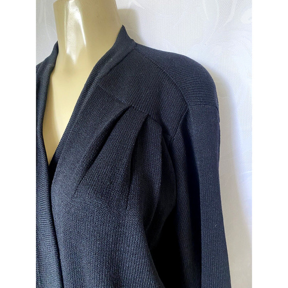 St John Santana Knit Open Jacket Cardigan Sweater Blazer Black Long Slee… - Picture 6 of 8